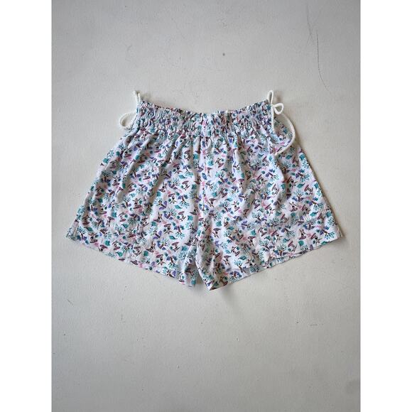 Vtg 80's Surfer Patterned High Rise Cotton Shorts Sz XS/S Retro Beach Swim - Picture 1 of 8